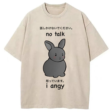 Personality fashion No Talk I Angy Washed T-Shirt