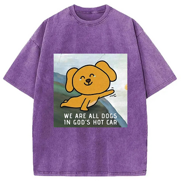 Personality fashion We Are All Dogs Washed T-Shirt