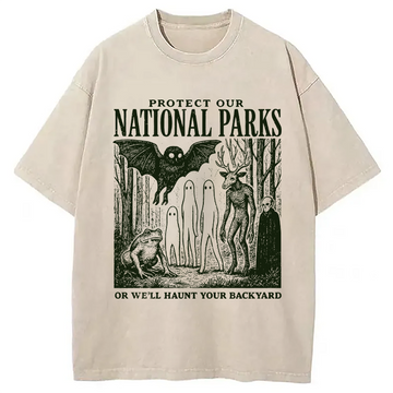 Personality fashion Protect Our Parks Washed T-Shirt