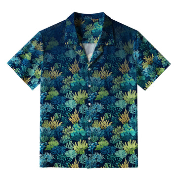 Personality fashion  Underwater Coral Reef Aloha Hawaiian Shirt