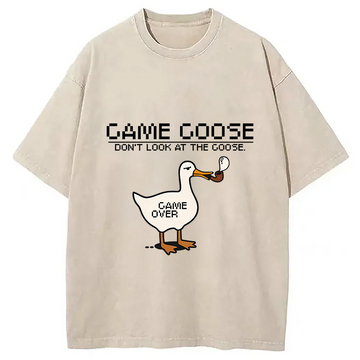 Personality fashion Goose Game Washed T-Shirt