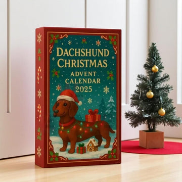 2D Acrylic Dachshund Christmas Advent Calendar 2025 24 Mini Dog Ornaments