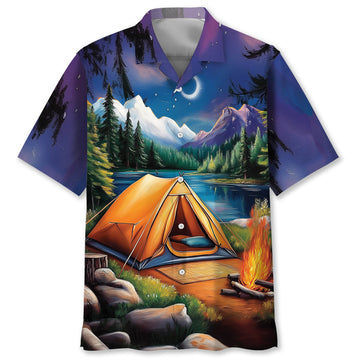 Campfire Vintage Art Hawaiian Shirt
