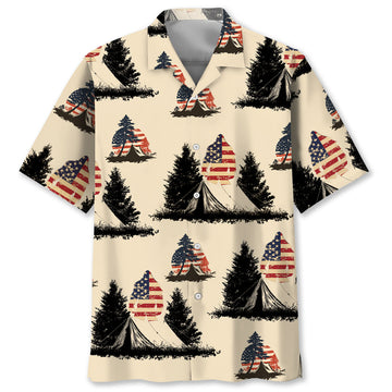 Bigfoot Camping USA Vintage Hawaiian Shirt