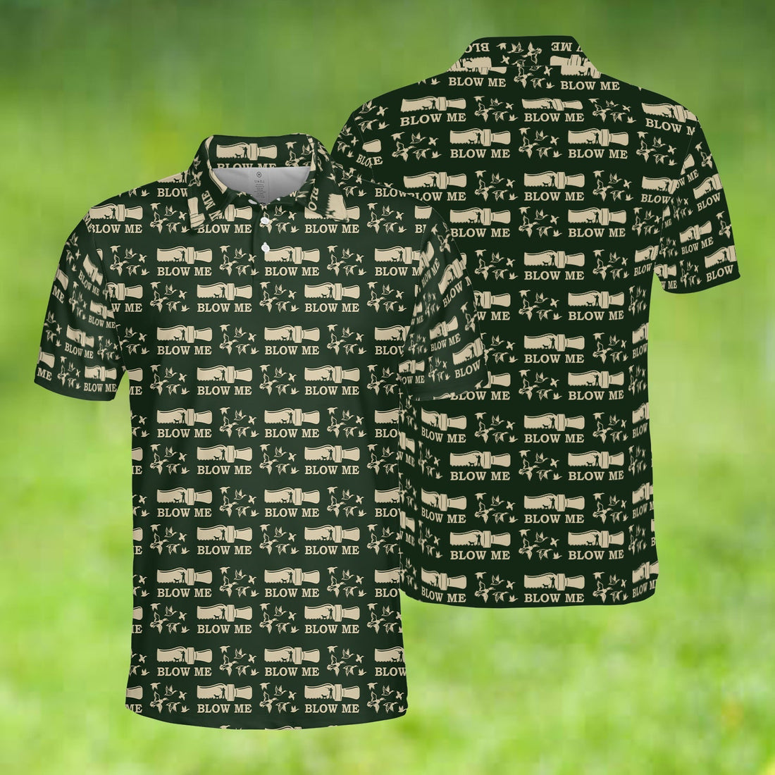 Duck Hunting Blow Me Polo Shirt For Men