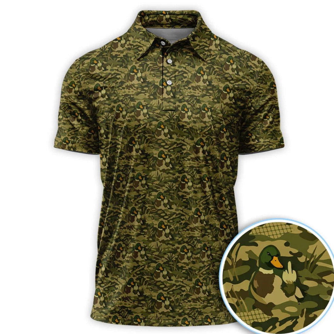Mallard Duck Camo Pattern Golf Polo Shirt For Men