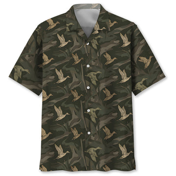 Vintage Camo Duck Hunting Hawaiian Shirt