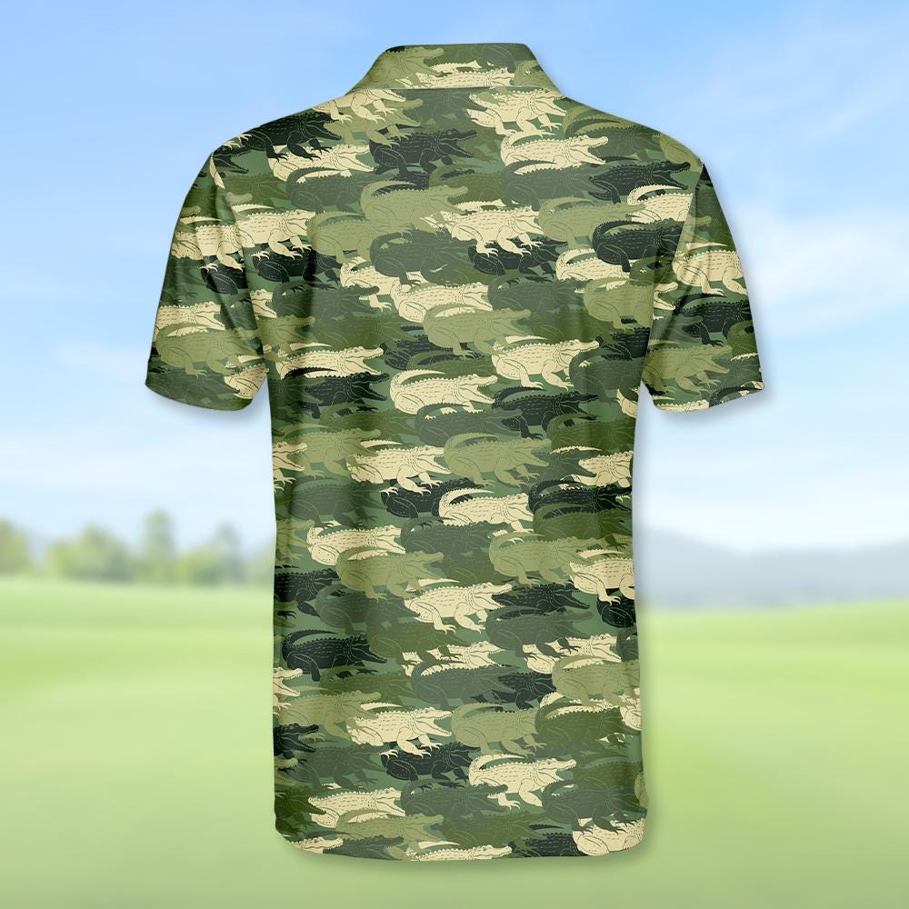Alligator Fish Camouflage Polo Shirt for Men Women
