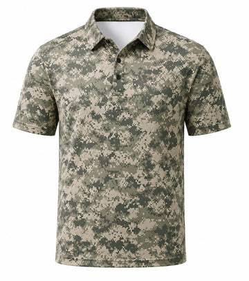Camo Golf Polo for Men, Father's Day Gift, Veteran Gift Hunter Gift for Men