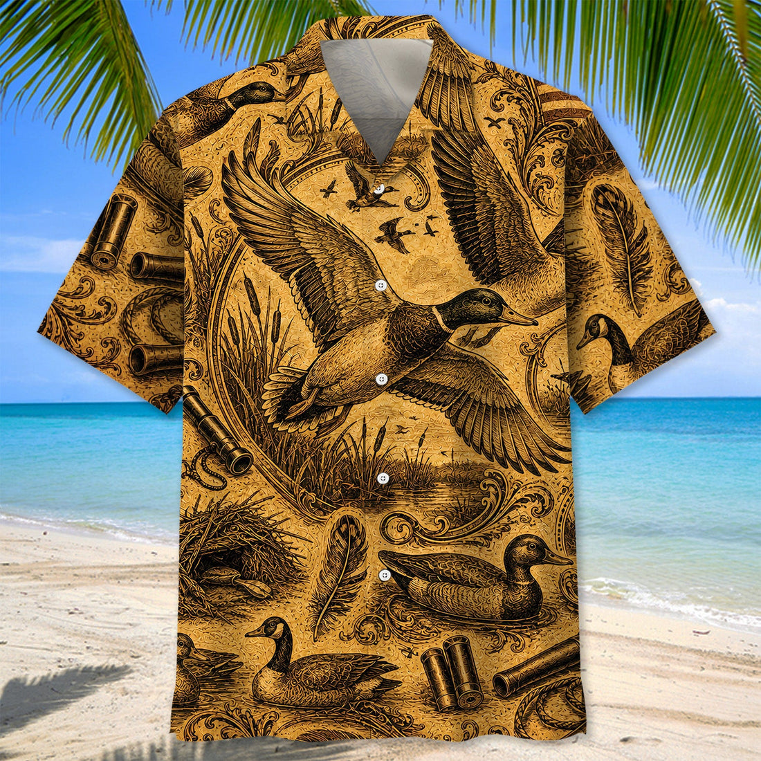 Waterfowl Hunting Legend Vintage Art Hawaiian Shirt