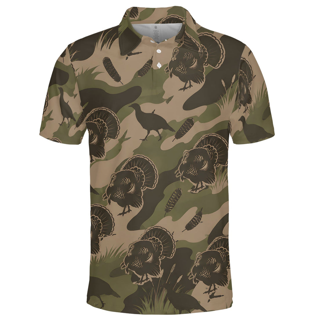 Vintage Camouflage Wild Turkey Hunting Polo shirt