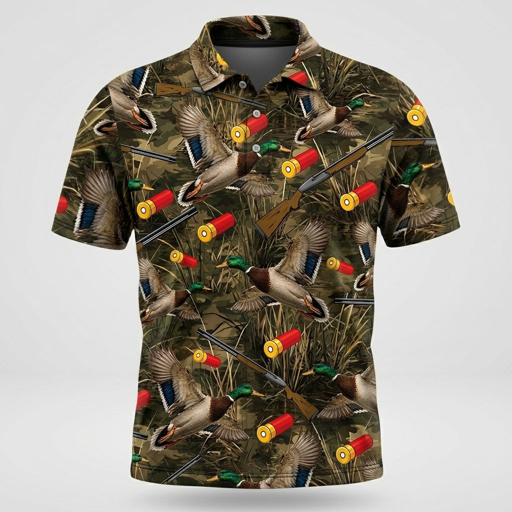 Vintage Camouflage Duck Hunting Polo Shirt