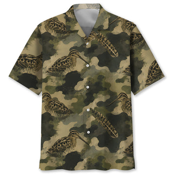 Snipe Camouflage Graphic Pattern Hawaiian Shirt