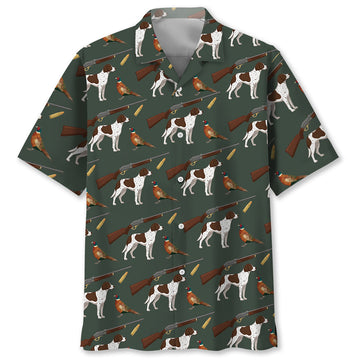 Vintage Hunting Dog & Pheasant Pattern Hawaiian Shirt