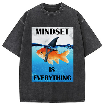 Personality fashion Mindset is Everything Washed T-Shirt