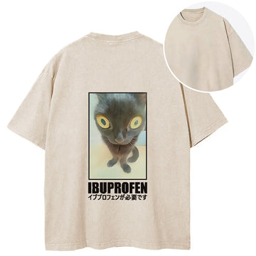 Personality fashion Need Ibuprofen Vintage Back Washed T-Shirt