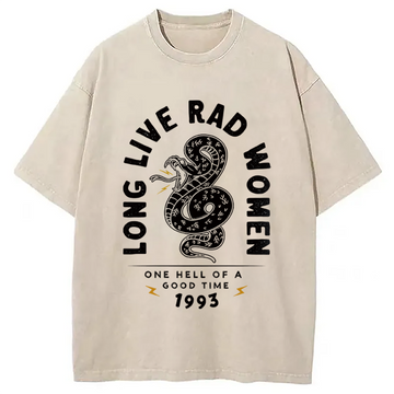Personality fashion Long Live Rad Women Washed T-Shirt
