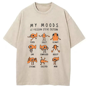 Personality fashion Il Est Orange Poisson Steve Washed T-Shirt