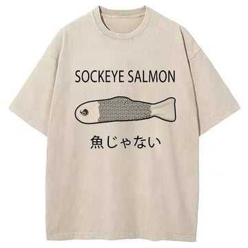 Personality fashion Sockeye Salmon Washed T-Shirt