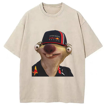 Personality fashion Max Verstappen Funny Meme Washed T-Shirt