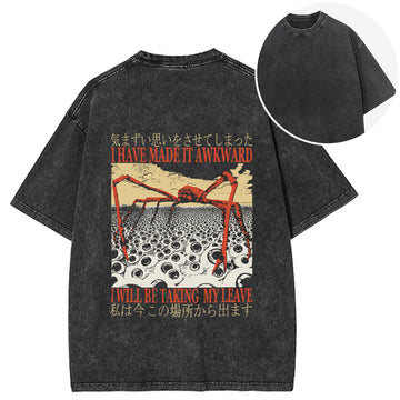 Personality fashion I Have Made It Awkward Vintage Back Washed T-Shirt