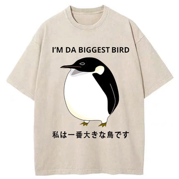 Personality fashion I Am The Biggest Bird Washed T-Shirt