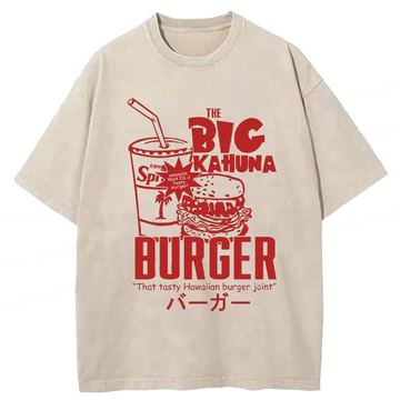 Personality fashion Tasty Hawaiian Burger Washed T-Shirt