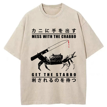 Personality fashion Mess With The Crab Washed T-Shirt