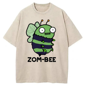 Personality fashion Zom-bee Boy Washed T-Shirt