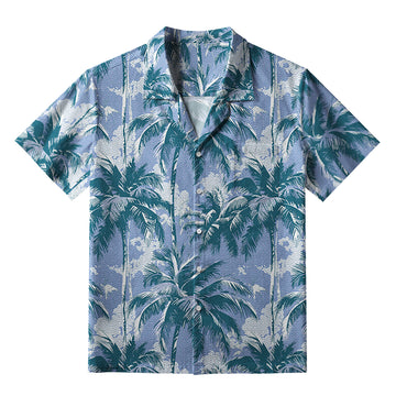 Personality fashion  Palm Tree Paradise Aloha Hawaiian Shirt