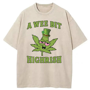 Personality fashion A Wee Bit Highrish Washed T-Shirt