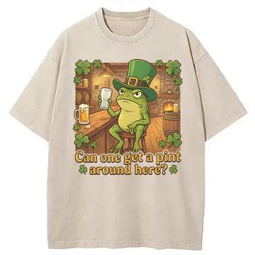 Personality fashion Can One Get a Pint Around Here Washed T-Shirt