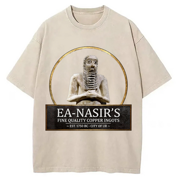 Personality fashion Ea Nasir's Copper Ingots Funny Bronze Age History Meme Washed T-Shirt