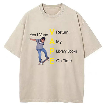 Personality fashion Yes I Vape Washed T-Shirt