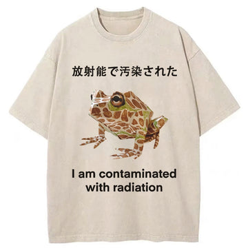 Personality fashion Frog Contaminated By Radiation Washed T-Shirt