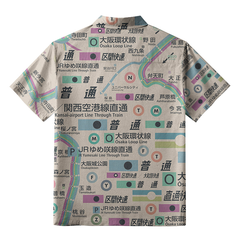 Japanese Train Routes Aloha Hawaiian Shirt