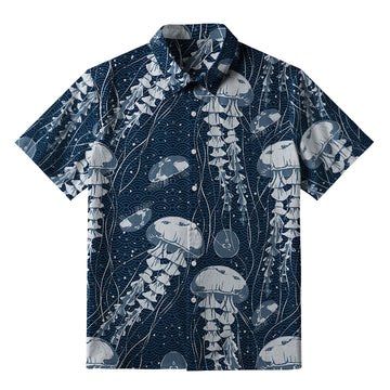 Personality fashion  Oceanic Jellyfish Button-up Shirt