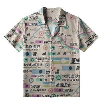 Personality fashion  Japanese Train Routes Aloha Hawaiian Shirt