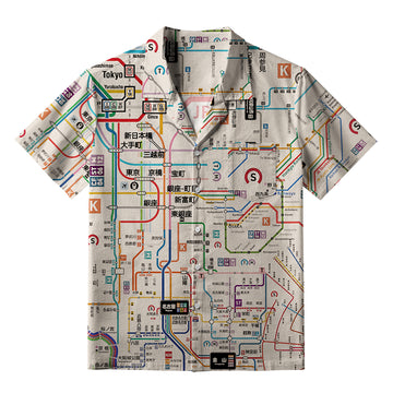 Personality fashion  Tokyo Subway Map Aloha Hawaiian Shirt