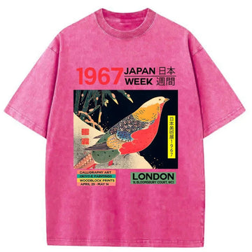 Personality fashion Art Studio Exhibition Japanese Washed T-Shirt