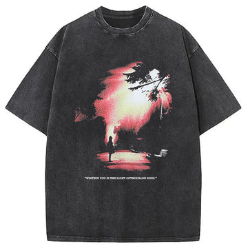 Personality fashion The Light Of Thousand Suns Washed T-Shirt