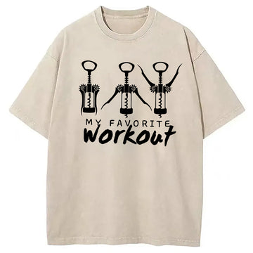 Personality fashion Favorite Workout Washed T-Shirt
