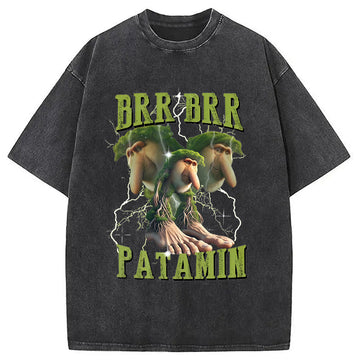 Personality fashion Brr Brr Patapim Washed T-Shirt