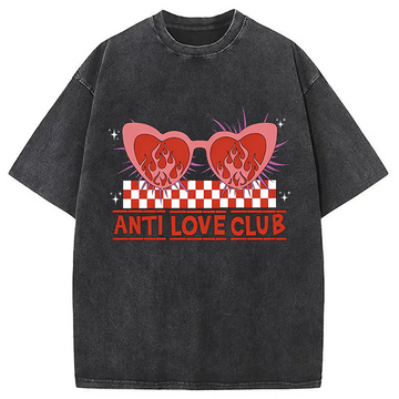Personality fashion Funny Valentine's Day Heartbreak Washed T-Shirt