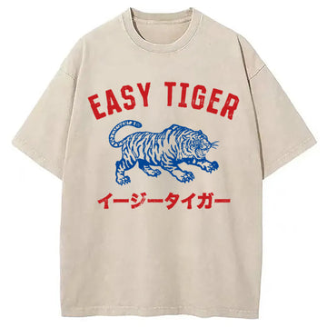 Personality fashion Easy Tiger Washed T-Shirt