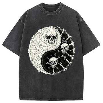 Personality fashion Duality Of The Grave Washed T-Shirt