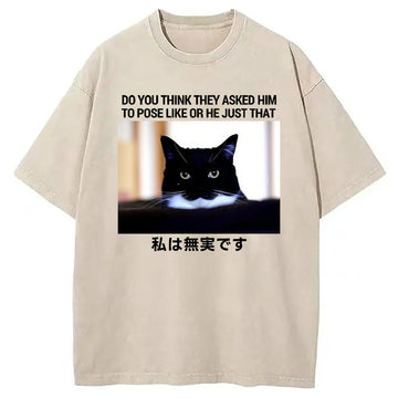 Personality fashion Do You Think Washed T-Shirt