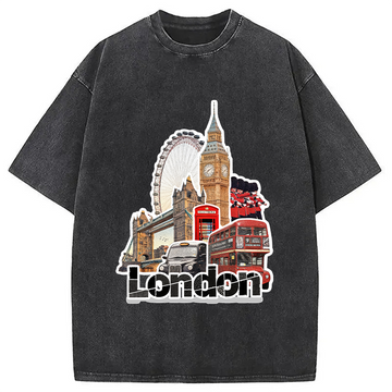 Personality fashion London View Washed T-Shirt