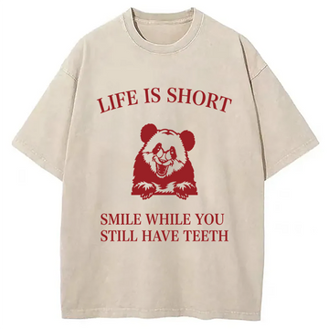 Personality fashion Funny Panda Ironic Washed T-Shirt