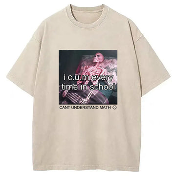 Personality fashion Everytime In School Washed T-Shirt